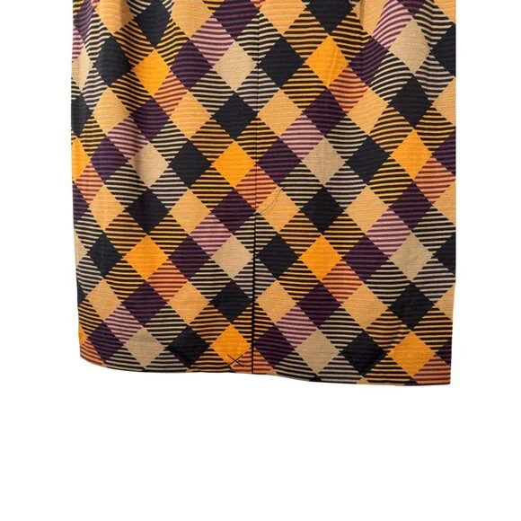 NWT Grace Elements Medium Multicolor Gold Plum Black Camel Geometric Tight Skirt - Picture 9 of 13